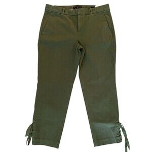 BANANA REPUBLIC 6P Green‎ Chino Pants Avery Fit Lace Up Ankles Petites Casual